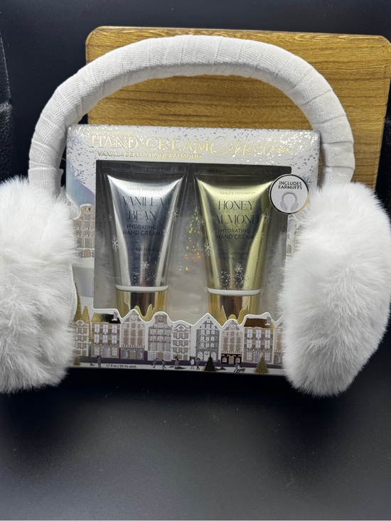 Beauty Concepts Other - Vanilla Bean & Honey Almond Hand Cream Duo with White Earmuffs